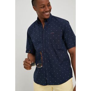 Bavlněné tričko Lee Cooper tmavomodrá barva, regular, s límečkem button-down