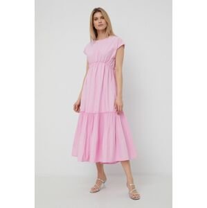 Šaty Beatrice B růžová barva, midi, áčková