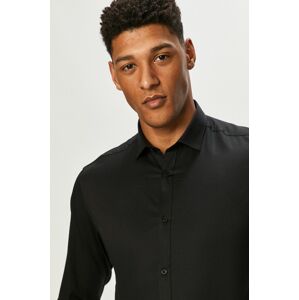 Košile Premium by Jack&Jones pánská, černá barva, slim, s klasickým límcem