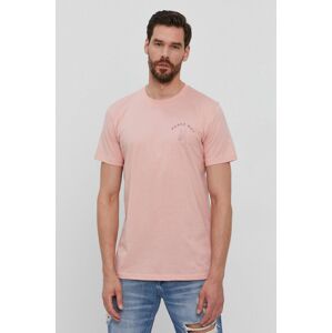Tričko Selected Homme pánské, růžová barva, s potiskem