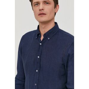 Košile Strellson pánská, tmavomodrá barva, regular, s límečkem button-down