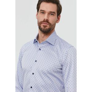 Bavlněné tričko Emanuel Berg pánské, slim, s klasickým límcem