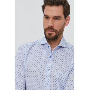Bavlněné tričko Emanuel Berg pánské, slim, s italským límcem