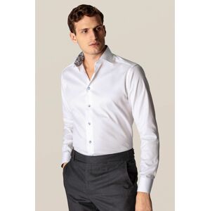 Košile Eton pánská, bílá barva, slim, s klasickým límcem