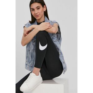 Legíny Nike Sportswear dámské, černá barva, s potiskem
