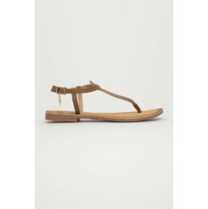 Kožené sandály Mexx dámské, hnědá barva
