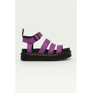 Kožené sandály Dr. Martens dámské, fialová barva