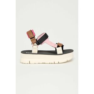 Kožené sandály Camper dámské, krémová barva