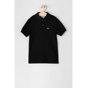 Dětské polo tričko Lacoste černá barva, s aplikací