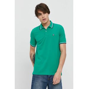 Polo tričko United Colors of Benetton pánské, zelená barva, hladké