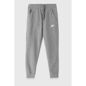 Kalhoty Nike Kids šedá barva, hladké