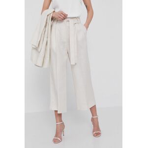 Kalhoty MAX&Co. dámské, krémová barva, střih culottes, high waist