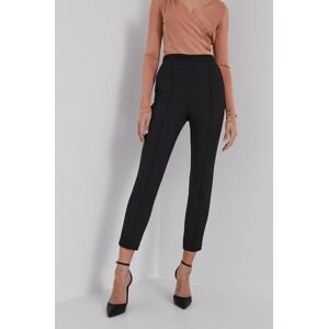 Kalhoty Elisabetta Franchi dámské, černá barva, jednoduché, medium waist