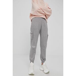 Kalhoty Nike Sportswear dámské, šedá barva, hladké