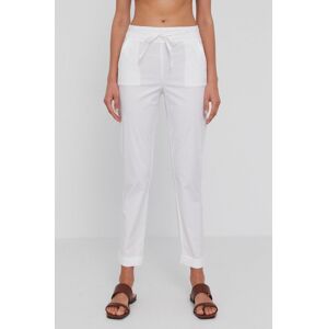 Kalhoty Stefanel dámské, bílá barva, jednoduché, high waist