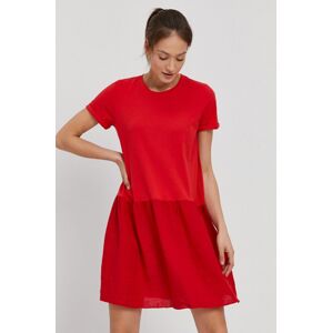 Šaty Deha červená barva, mini, jednoduché