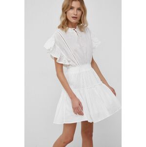 Bavlněné šaty Tally Weijl bílá barva, mini, áčkové