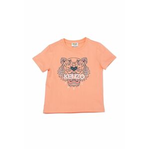Dětské tričko Kenzo Kids oranžová barva