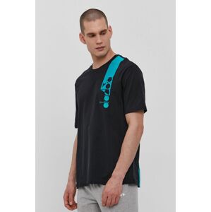 Bavlněné tričko Diadora černá barva, s potiskem