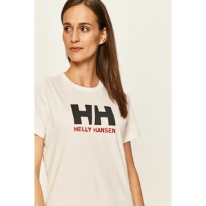Bavlněné tričko Helly Hansen bílá barva, 34112-001