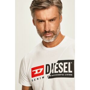 Tričko Diesel bílá barva, s potiskem