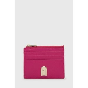 Kožená peněženka Furla dámský, růžová barva