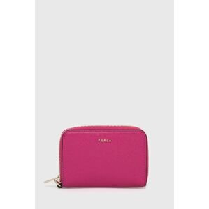 Kožená peněženka Furla růžová barva