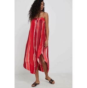 Šaty Armani Exchange červená barva, midi, áčková