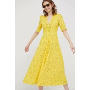 Bavlněné šaty Pennyblack žlutá barva, midi