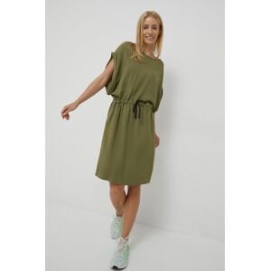 Bavlněné šaty Deha zelená barva, mini, jednoduchý