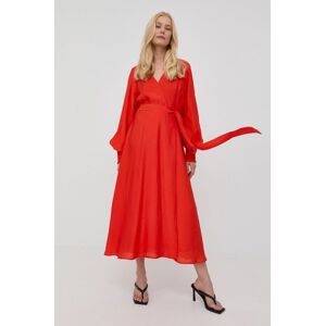 Šaty Gestuz červená barva, midi, jednoduchý