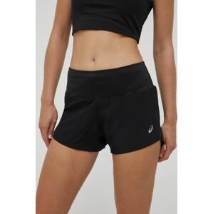 Běžecké šortky Asics Road dámské, černá barva, hladké, medium waist