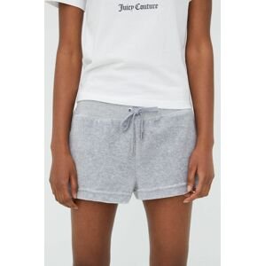 Kraťasy Juicy Couture dámské, šedá barva, melanžové, high waist