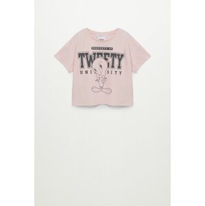 Dětské bavlněné tričko Mango Kids Piolin 116-164 cm růžová barva