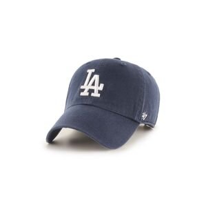 Bavlněná baseballová čepice 47brand MLB Los Angeles Dodgers tmavomodrá barva, s aplikací