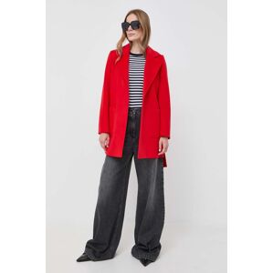 Vlněný kabát MAX&Co. červená barva, přechodný, bez zapínání