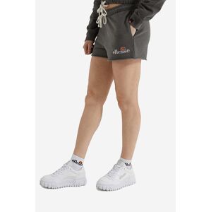 Bavlněné šortky Ellesse Colieur šedá barva, s aplikací, medium waist, SGM14015-PINK
