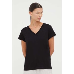 Bavlněné tričko Samsoe Samsoe SOLLY černá barva, F00012028