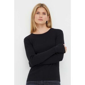 Bavlněné tričko s dlouhým rukávem Drykorn Nurit černá barva