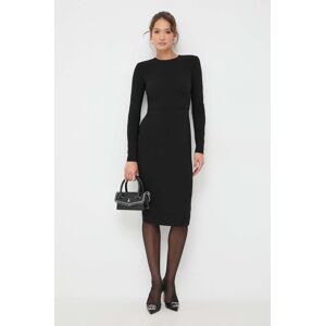 Vlněné šaty Victoria Beckham černá barva, mini