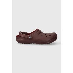 Pantofle Crocs Classic Lined Clog pánské, vínová barva, 203591