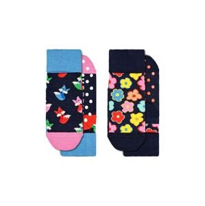 Dětské ponožky Happy Socks Antislip Fox & Flower 2-pack tmavomodrá barva