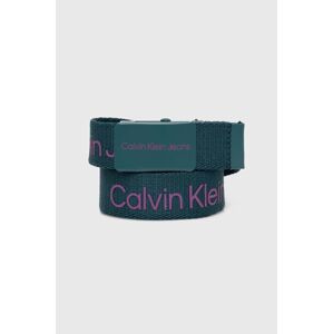 Dětský pásek Calvin Klein Jeans zelená barva