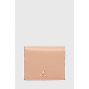 Kožená peněženka Furla béžová barva