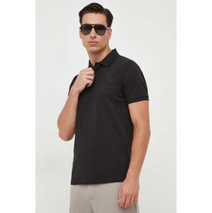 Bavlněné polo tričko Gant černá barva, s aplikací