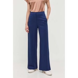 Kalhoty MAX&Co. dámské, tmavomodrá barva, jednoduché, high waist