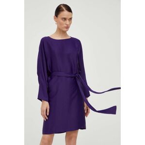 Šaty Drykorn fialová barva, mini, oversize