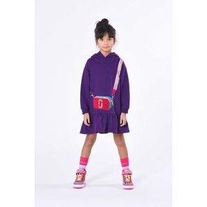 Dětské bavlněné šaty Marc Jacobs fialová barva, mini