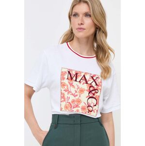 Bavlněné tričko MAX&Co. Supermax x Superga bílá barva