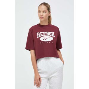 Bavlněné tričko Reebok Classic vínová barva